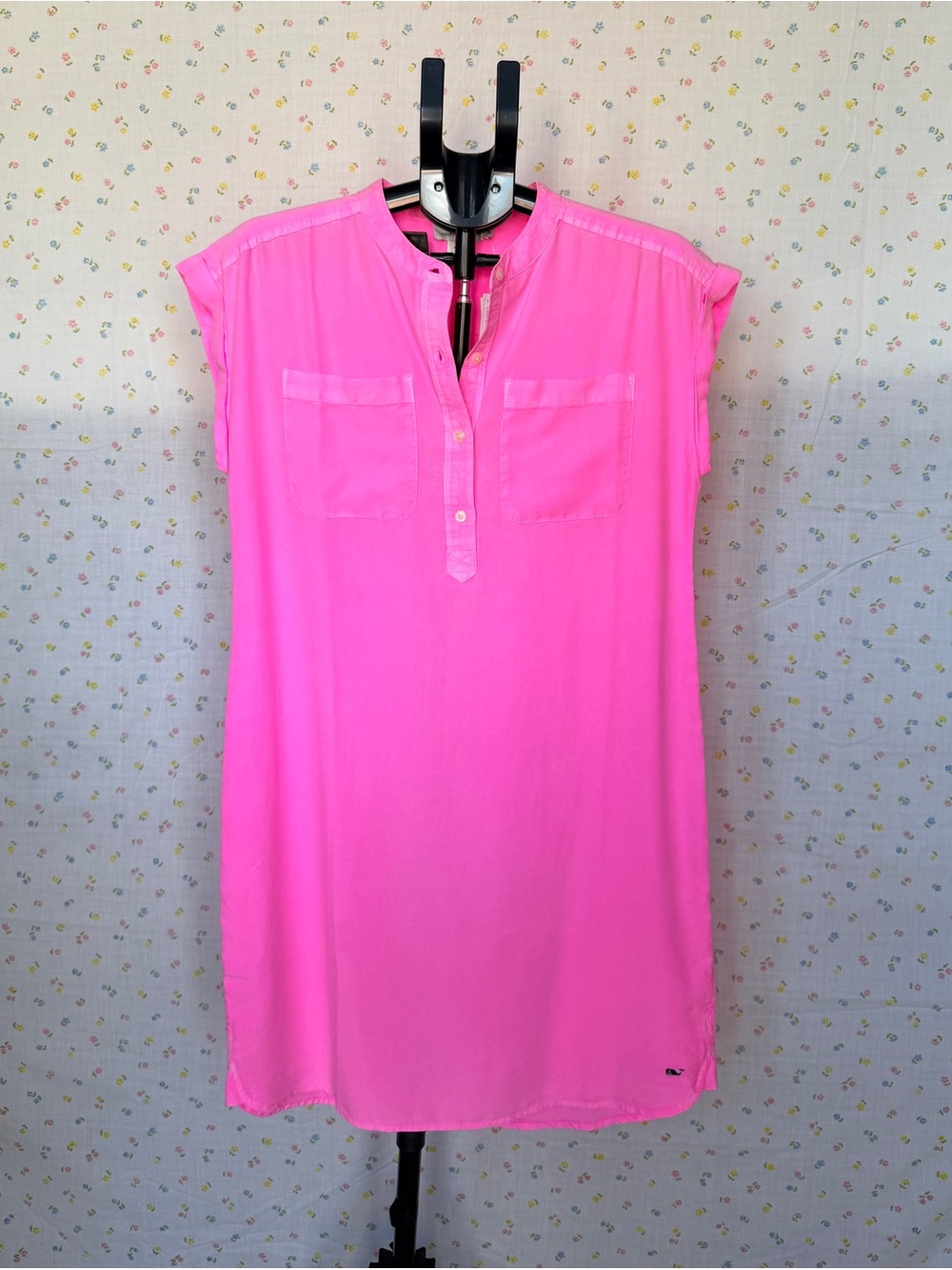 Vineyard Vines Neon Pink Cap-Sleeve Tunic